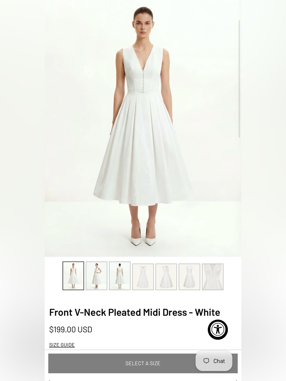 JW PEI White Sleeveless Button-Front Fit & Flare Dress with Pleated Skirt